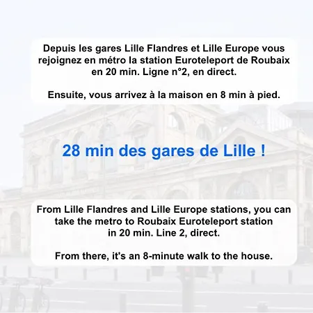 Maison d'hôtes Spacious House 11 Bedrooms 8 Bathrooms 22 People. Roubaix